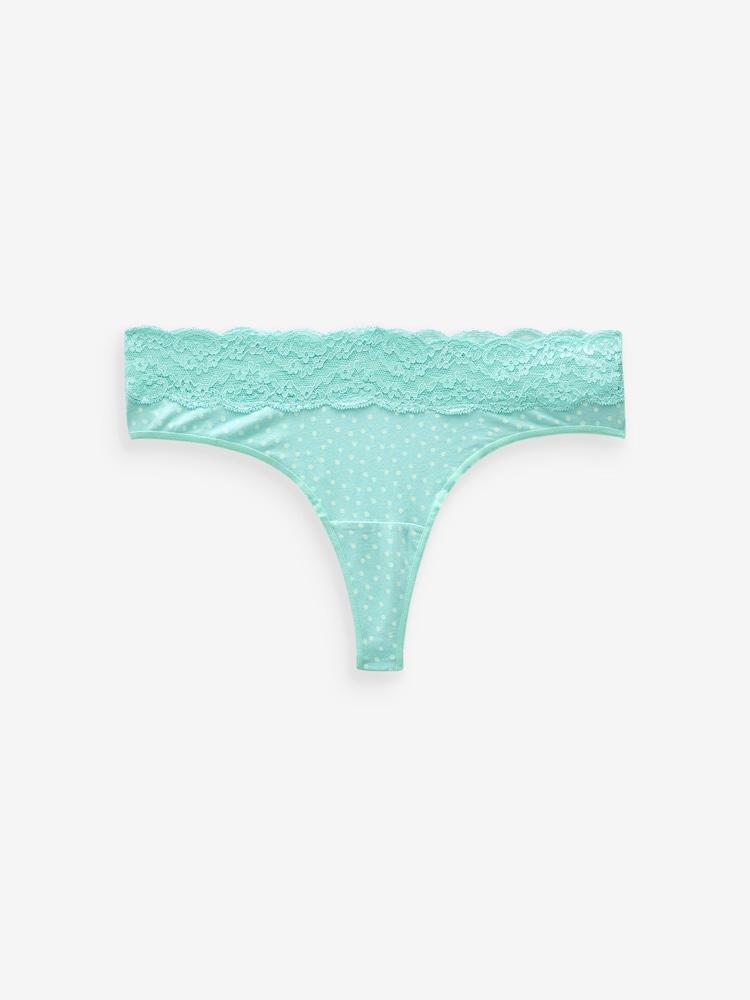 Punktmuster, Rosa/Violett/Grün - Slips aus Baumwolle und Spitze 4er-Pack - Bild 8 von 8