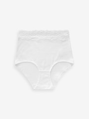 Pink/Purple/Green Spot Print Full Brief Cotton and Lace Knickers 4 Pack - Image 5 of 9