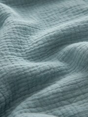 Blue Pom Baby 100% Cotton Muslin Blanket - Image 3 of 5