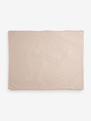 Mink Brown 100% Cotton Spot Baby Knitted Blanket - Image 5 of 5