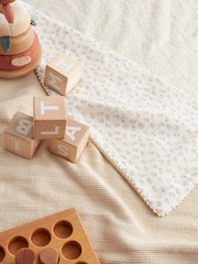 Natural Floral Baby 100% Cotton Waffle & Muslin Blanket - Image 1 of 8