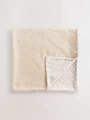 Natural Floral Baby 100% Cotton Waffle & Muslin Blanket - Image 4 of 8