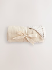 Natural Floral Baby 100% Cotton Waffle & Muslin Blanket - Image 8 of 8