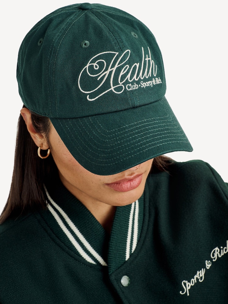 Sporty & Rich Green Health Script Hat - Image 1 of 1