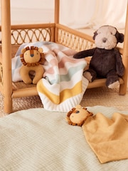 Mustard Yellow Lion Baby Comforter - Image 5 of 6