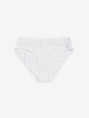Pink/Purple/Green Spot Print High Leg Cotton and Lace Knickers 4 Pack - Image 8 of 9