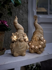 Natural Set of 2 Solar Outdoor Light Up Gonks - Image 1 of 7