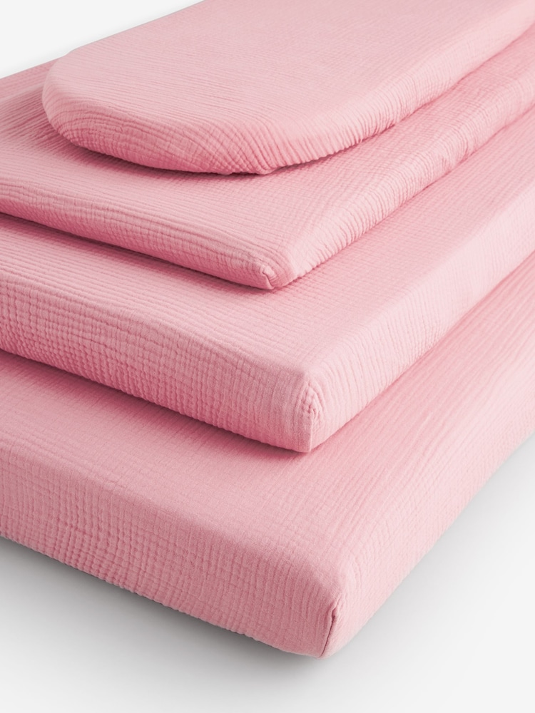 2 Упаковка младенец 100% хлопок муслин Fitted Sheets - Изображение 1 из 11 2 Упаковка младенец 100% хлопок муслин Fitted Sheets - Изображение 1 из 11