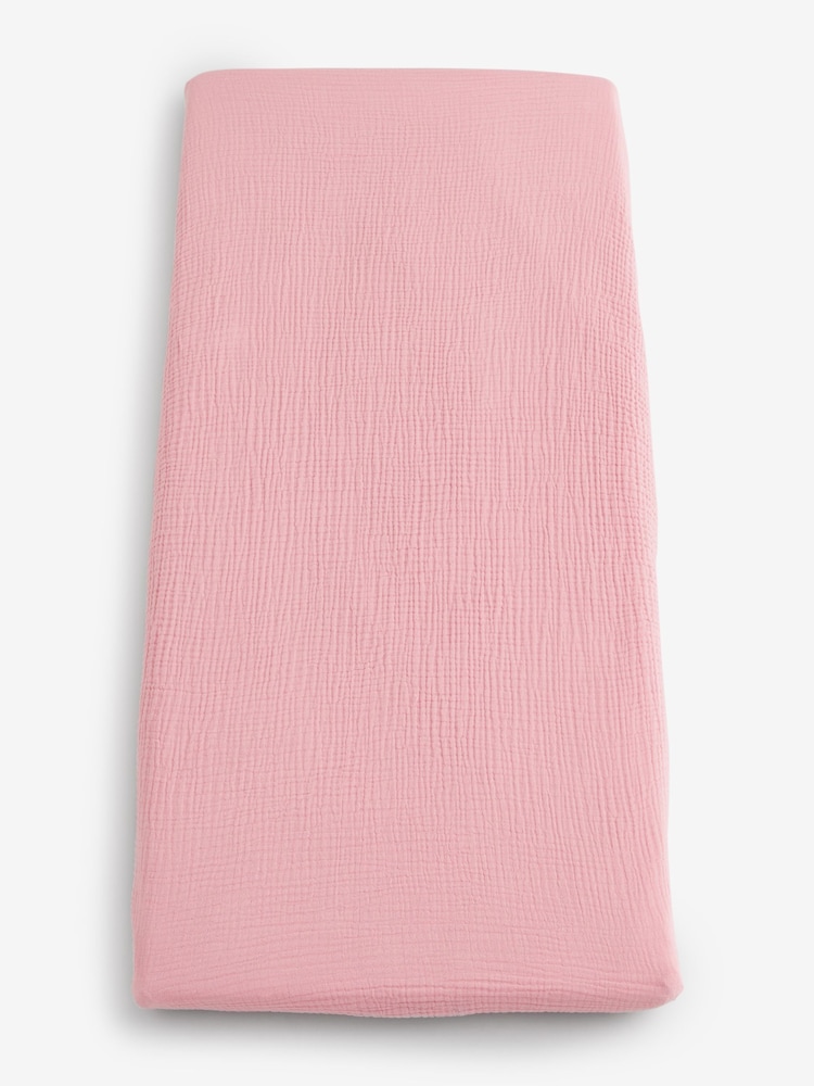 2 Pack Pink Baby 100% Cotton Muslin Fitted Sheets - Image 9 of 11