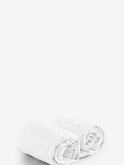2 Pack White Floral 100% Cotton Jersey Baby Fitted Sheets - Image 2 of 7