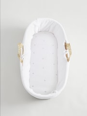 2 Pack White Floral 100% Cotton Jersey Baby Fitted Sheets - Image 4 of 7