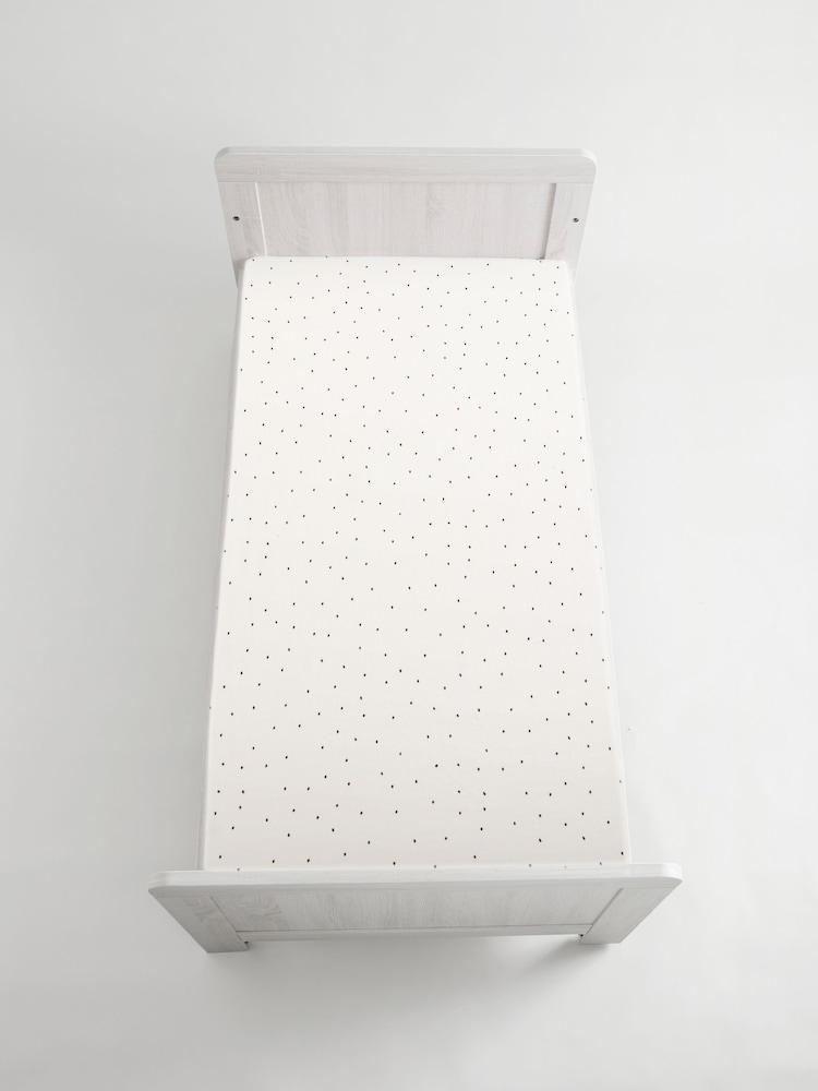 2 Pack White/Grey Speckle 100% Cotton Jersey Baby Fitted Sheets - Image 5 of 6