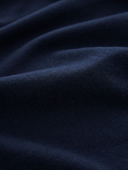 Blue Navy Slim Fit Knitted Long Sleeve Polo Shirt - Image 8 of 8