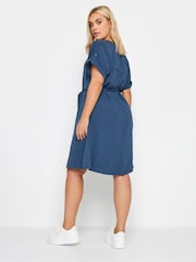 Yours Curve Blue Utility Shirt Dress - Image 3 of 4