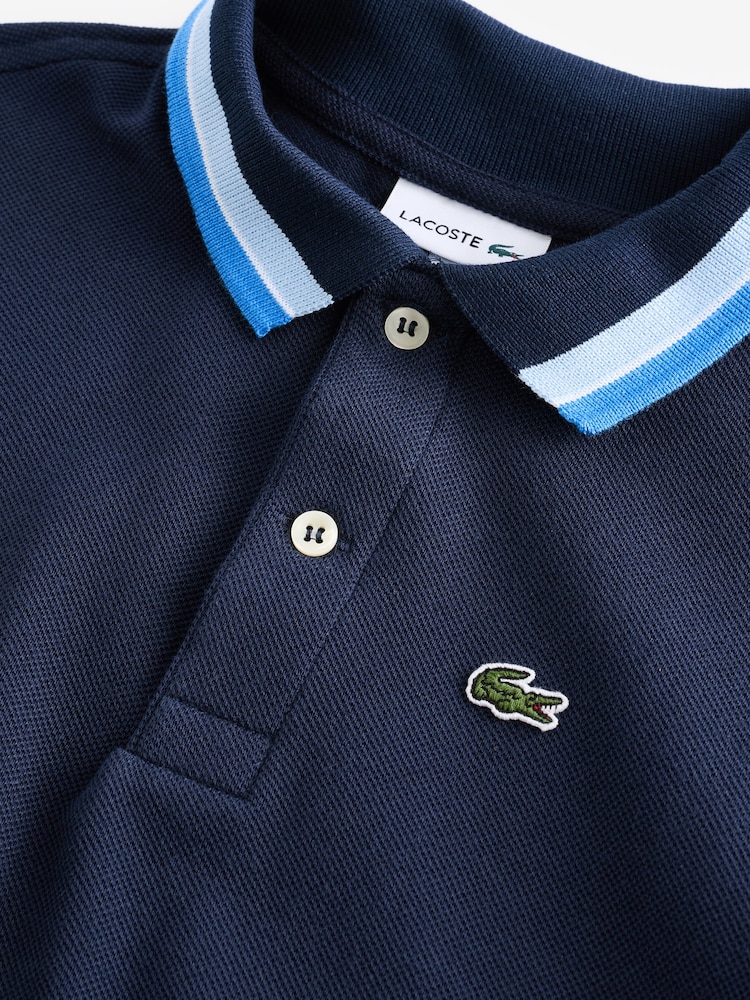 Lacoste Tricolour Collar 100% Cotton Polo Shirt - Image 3 of 3 Lacoste Tricolour Collar 100% Cotton Polo Shirt - Image 3 of 3
