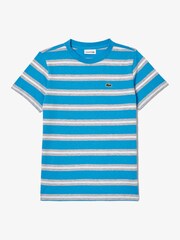 Lacoste Blue Striped 100% Cotton T-Shirt - Image 1 of 3