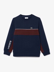Lacoste Blue Colour Block Sweatshirt - Image 1 of 4