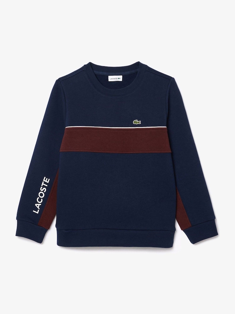 Lacoste Blue Colour Block Sweatshirt - Image 1 of 4 Lacoste Blue Colour Block Sweatshirt - Image 1 of 4