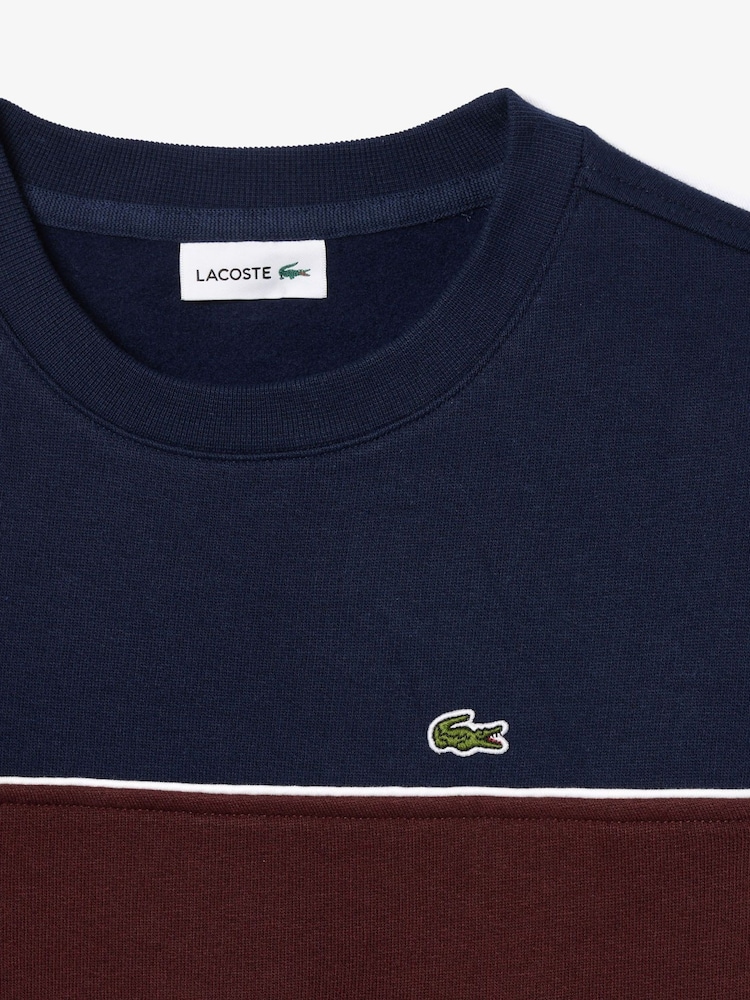 Lacoste Blue Colour Block Sweatshirt - Image 4 of 4 Lacoste Blue Colour Block Sweatshirt - Image 4 of 4