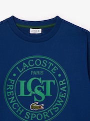 Lacoste Blue Signature Logo Sweatshirt - Image 3 of 3