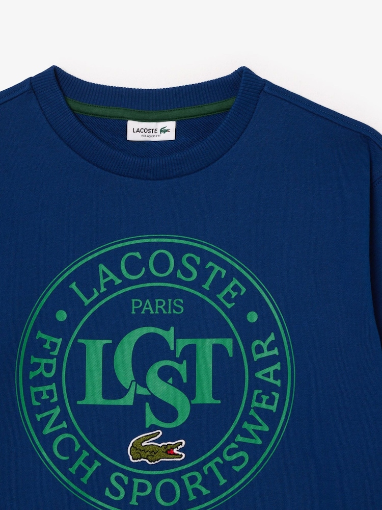 Lacoste Blue Signature Logo Sweatshirt - Image 3 of 3
