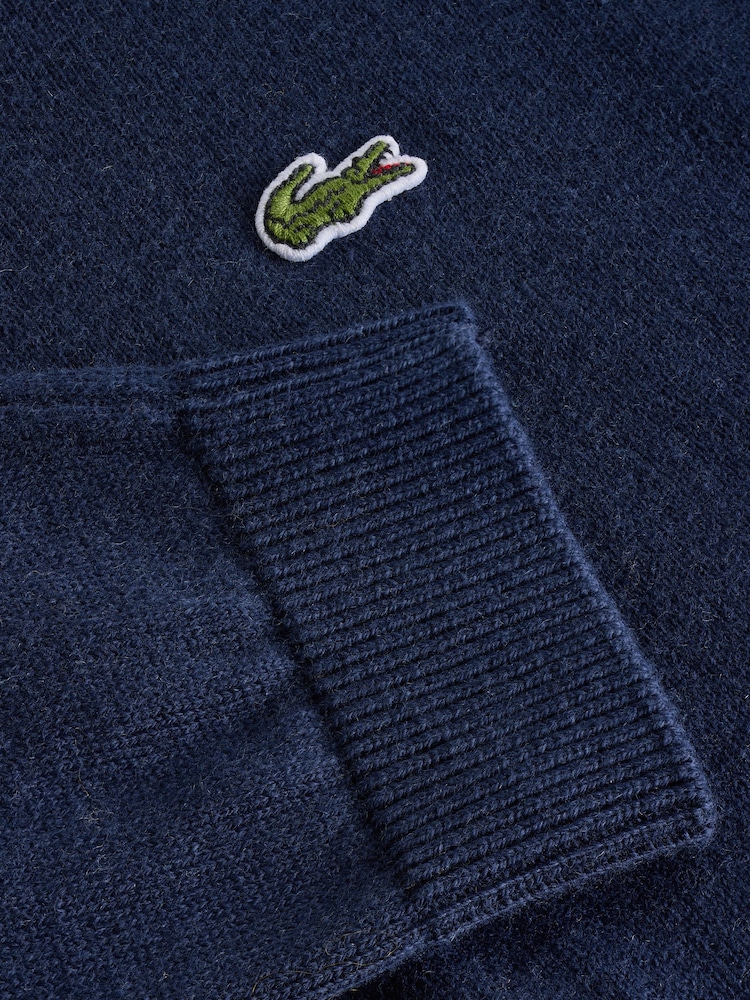 Lacoste Blue Merino Blend Jumper - Image 5 of 5