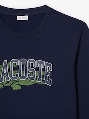 Lacoste Blue Large Croc Logo Sweatshirt - Image 3 of 3