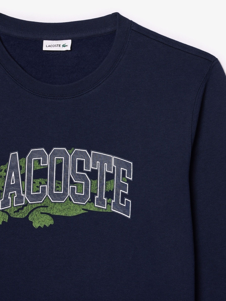Lacoste Blue Large Croc Logo Sweatshirt - Image 3 of 3