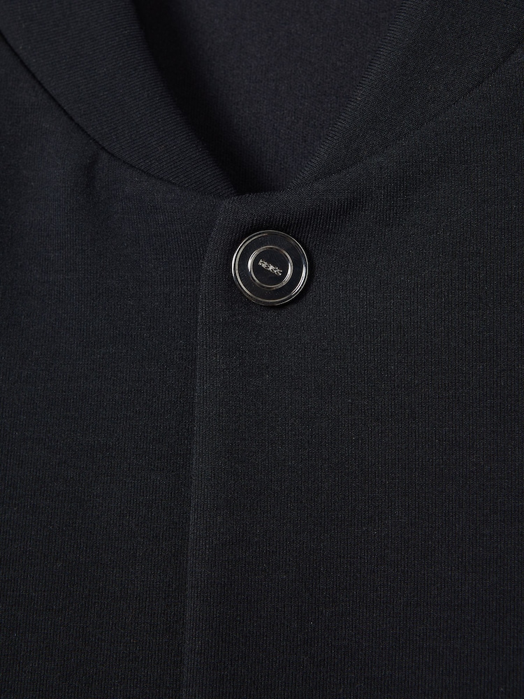 Reiss Navy/Grey Pelham Colourblock Jersey Bomber Jacket - Image 6 of 6