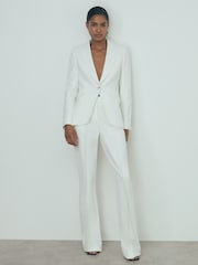 Reiss Ivory Camille Atelier Slim Flared Suit Trousers - Image 1 of 5