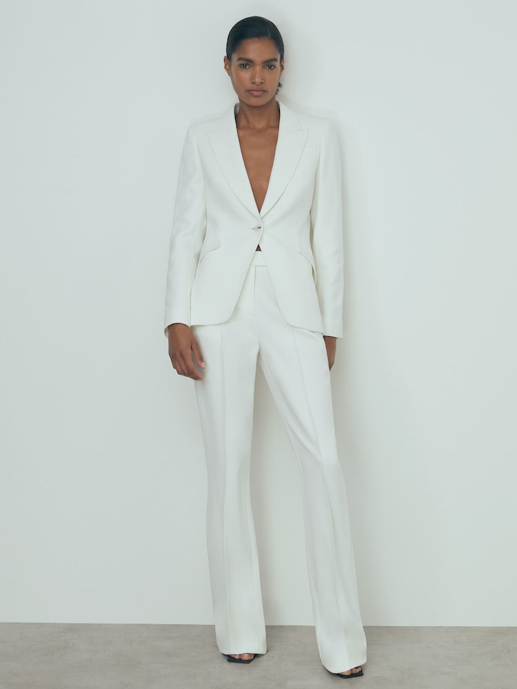 Reiss Ivory Camille Atelier Slim Flared Suit Trousers - Image 1 of 5
