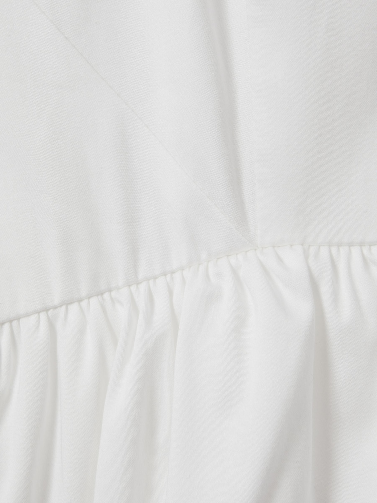 Reiss White Yana Cotton Blend High-Low Midi Dress - Image 6 of 6