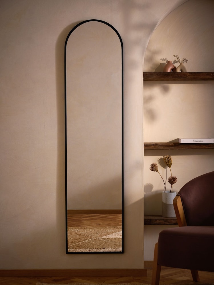 Black Slim Arch Full Length Mirror - Image 1 of 5