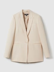 Reiss Blush Penelope Italian Textured Single Breasted Suit Blazer - Image 2 of 7
