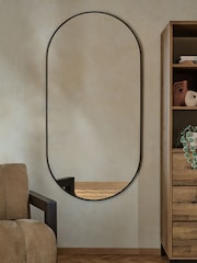 Black Wide Pill Metal Full Length Wall Mirror - Image 2 of 5