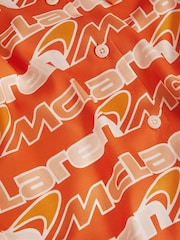 Reiss x McLaren F1 Team Papaya Multi Printed Drawstring Shirt - Image 6 of 6