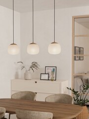 Eglo Natural Cominio Two Toned Satin Glass 3 Light Pendant Ceiling Light - Image 1 of 5