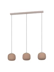 Eglo Natural Cominio Two Toned Satin Glass 3 Light Pendant Ceiling Light - Image 4 of 5