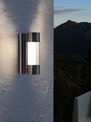Eglo Stainless Steel Robledo Cylindrical LED Outdoor Wall Light - Image 3 of 5