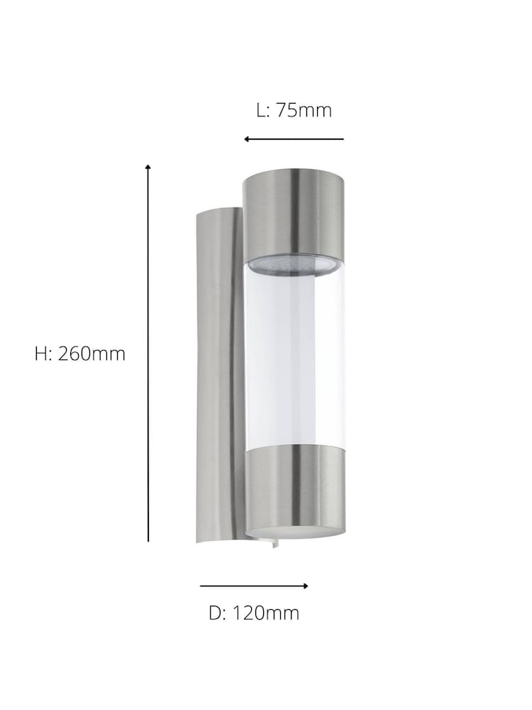 Eglo Stainless Steel Robledo Cylindrical LED Outdoor Wall Light - Image 5 of 5
