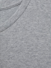 Reiss Grey Marl Victoria Cotton Blend Scoop Neck T-Shirt - Image 5 of 5