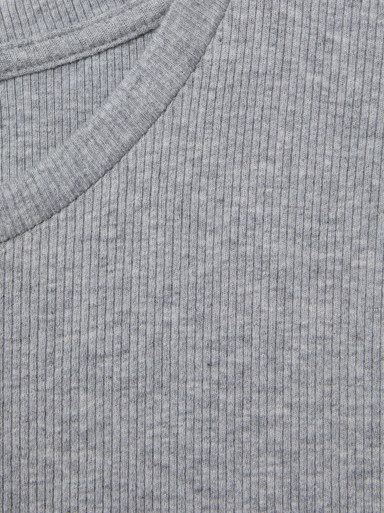 Reiss Grey Marl Victoria Cotton Blend Scoop Neck T-Shirt - Image 5 of 5