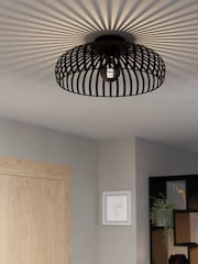 Eglo Black Mogano 3 Wireframe Flush Ceiling Light - Image 1 of 5
