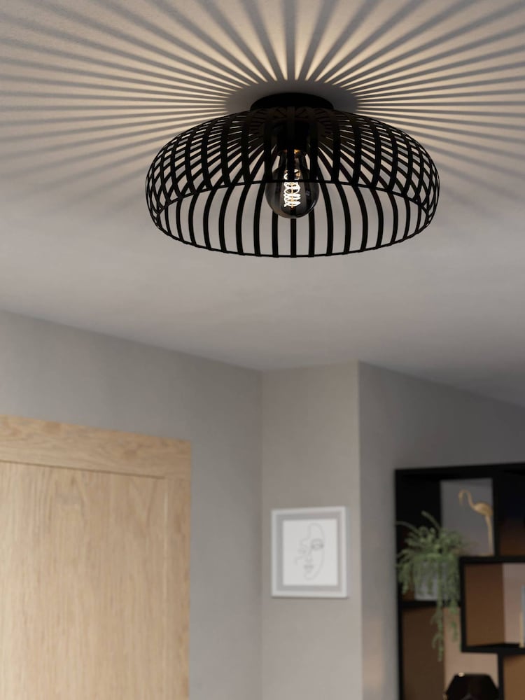 Eglo Black Mogano 3 Wireframe Flush Ceiling Light - Image 1 of 5