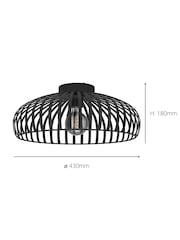 Eglo Black Mogano 3 Wireframe Flush Ceiling Light - Image 5 of 5