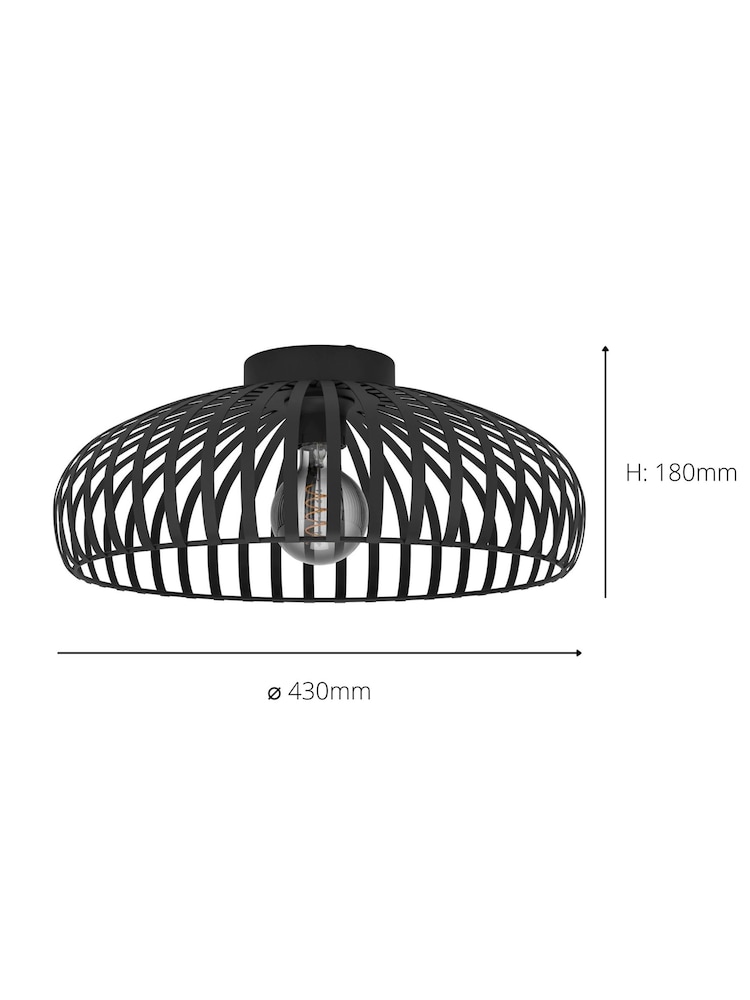Eglo Black Mogano 3 Wireframe Flush Ceiling Light - Image 5 of 5