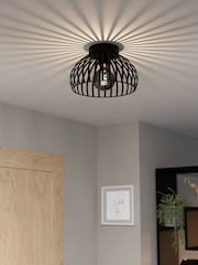 Eglo Black Mogano 3 Wireframe Flush Ceiling Light - Image 1 of 5