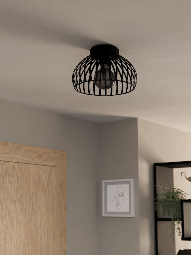 Eglo Black Mogano 3 Wireframe Flush Ceiling Light - Image 2 of 5