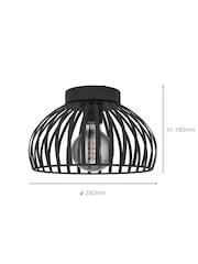Eglo Black Mogano 3 Wireframe Flush Ceiling Light - Image 5 of 5