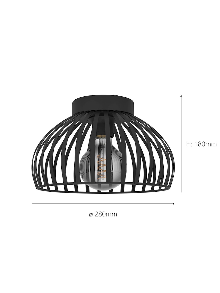 Eglo Black Mogano 3 Wireframe Flush Ceiling Light - Image 5 of 5